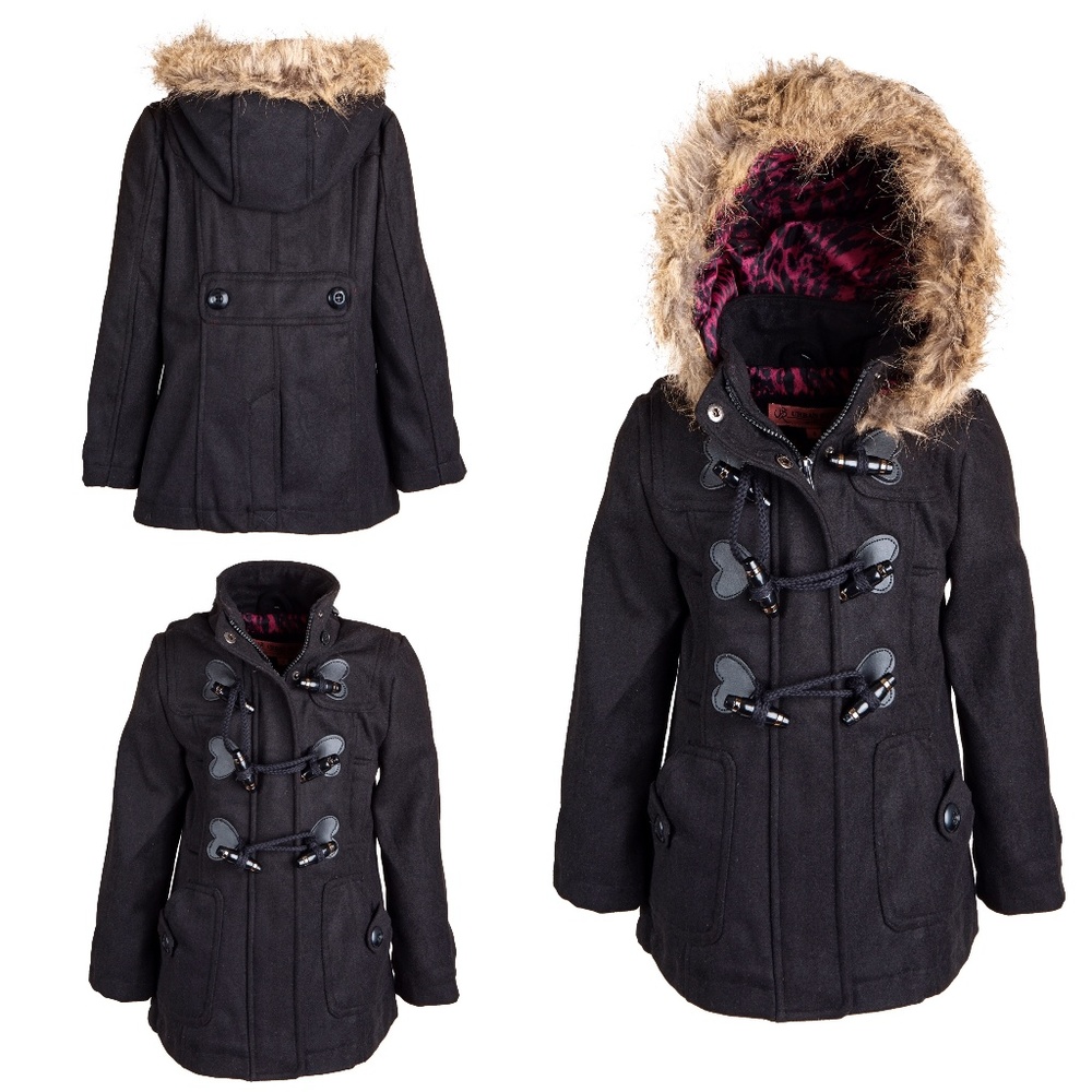 Urban Republic Wool Blend Hooded Toggle Peacoat 